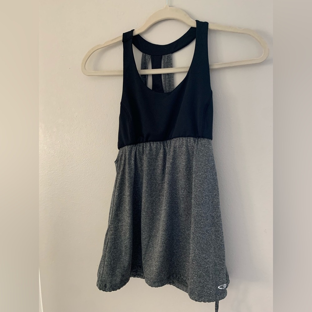 champion grey and black workout tank top